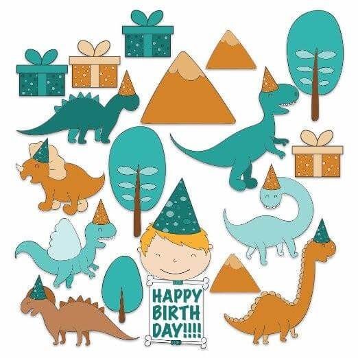 Dinosaur Birthday Yard Card 18 pc set