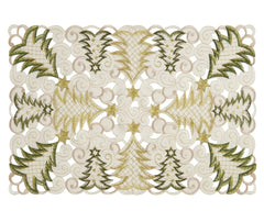 Fennco Styles Embroidered Christmas Tree Cutwork Tablecloths