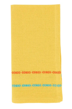 Fennco Styles Dobby Border Woven Cotton Cloth Napkins 18" W x 18" L, Set of 4 - Turquoise Dinner Napkins for Dining Table Décor, Family Gathering, Banquets, and Special Events