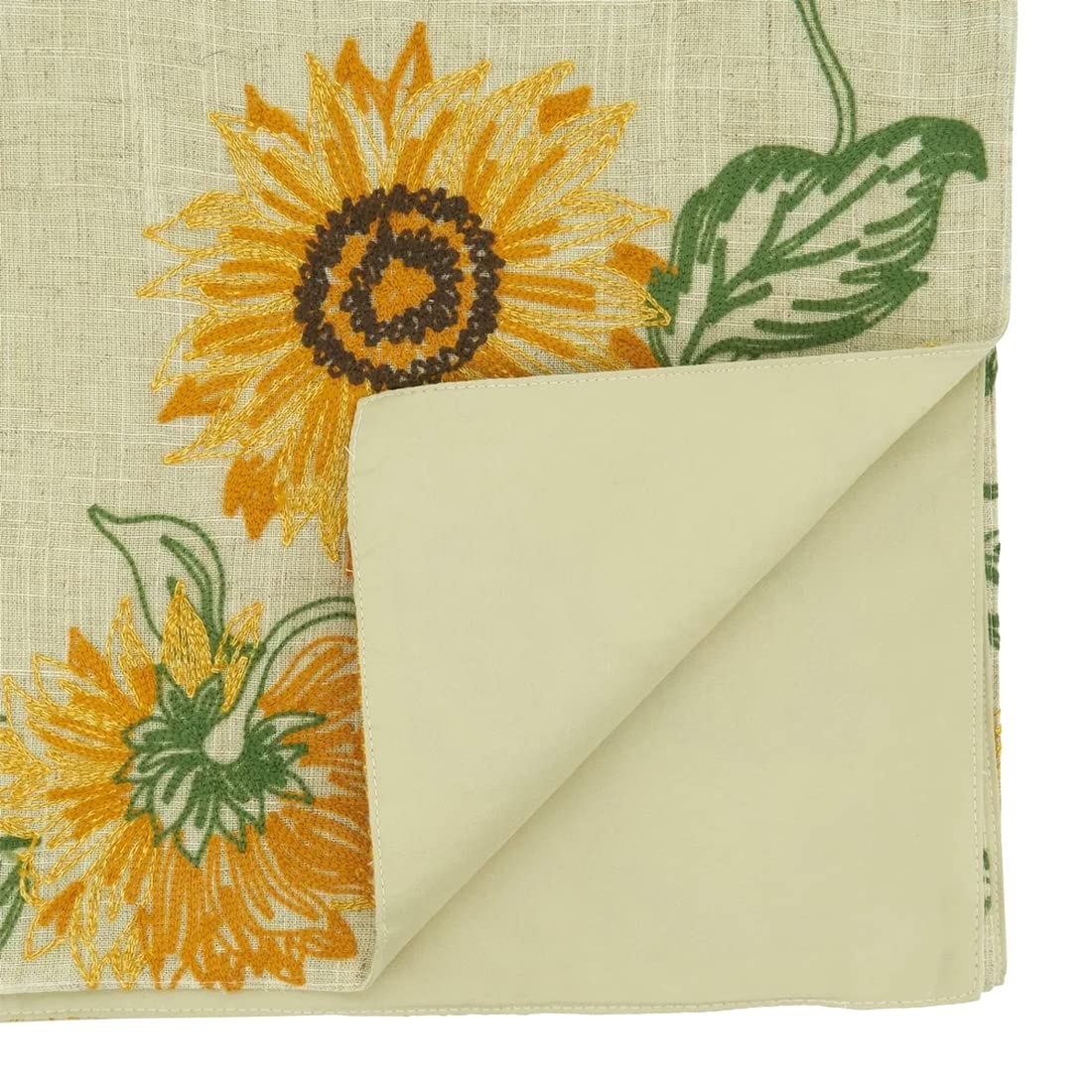 Fennco Styles Embroidered Sunflower Table Runner 16" W x 70" L - Summer Flower Table Cover for Home Décor, Dining Table, Banquet, Everyday Use, Family Gathering and Special Occasion