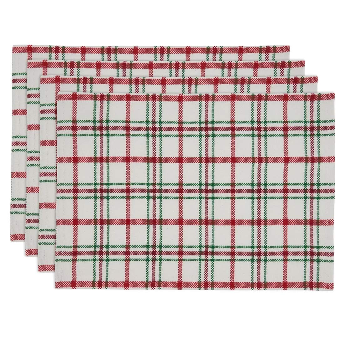 Fennco Styles Holiday Plaid Design 100% Cotton Table Runner 13" W x 72" L - Red Green Table Cover for Home, Dining Table Decor, Banquet, Christmas and Special Event