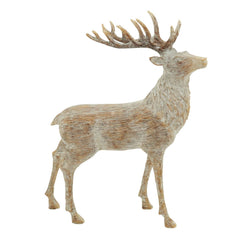 Fennco Styles Christmas Resin Standing Deer Statue Figurine 13" High - Sculpture Animal Deer for Holiday, Home, Tabletop, Mantel and Office Décor