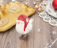 Fennco Styles Decorative Resin Perched Bird Sculpture Figurine for Farmhouse, Tabletop, Bookshelf, Garden, Christmas and Holiday Décor
