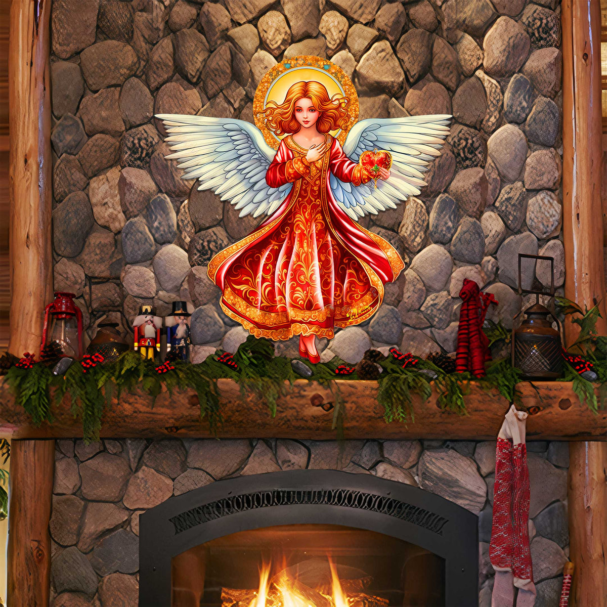 Angel with Love Holiday Door Decor by G. Debrekht - Nativity Holiday Decor - 8652816H