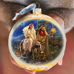 Large Glass Ornament - Journey to Bethlehem Holiday Decor by D. Gelsinger - Christmas Holiday Decor - 73979