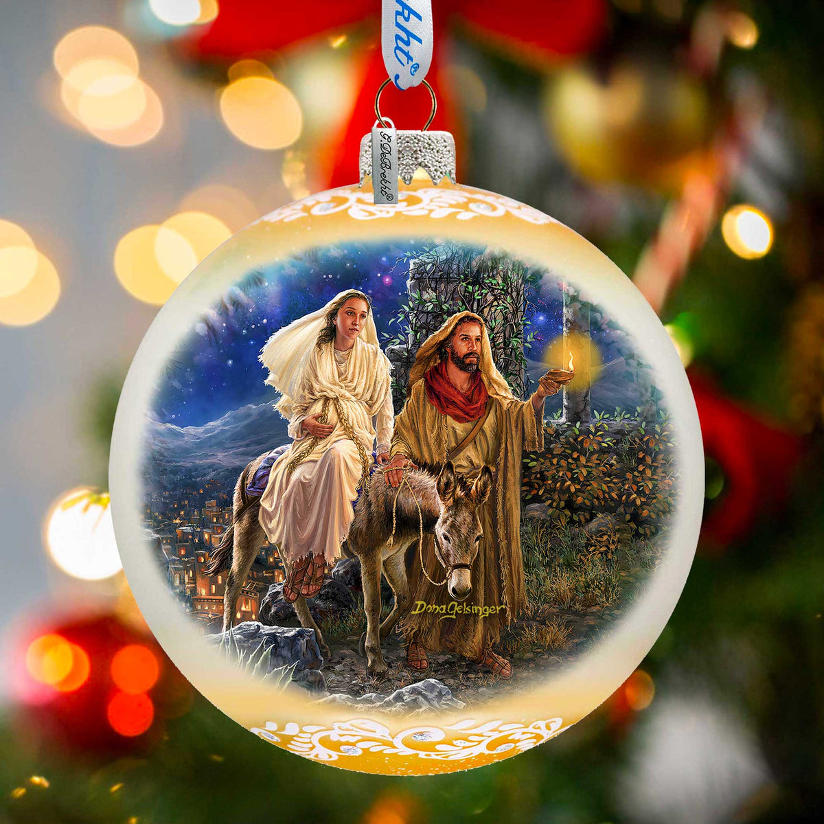 Large Glass Ornament - Journey to Bethlehem Holiday Decor by D. Gelsinger - Christmas Holiday Decor - 73979