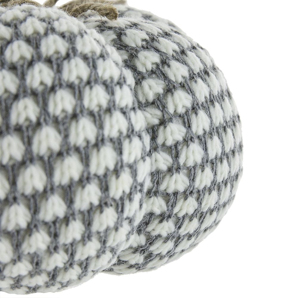 Knite Pumpkin Ornament Decor for Holiday Harvest – Gray or Dark Gray