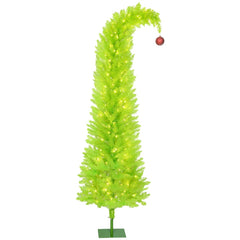 84 Inch Whimsical Christmas Tree with Pre-Lit LED Lights - Green
