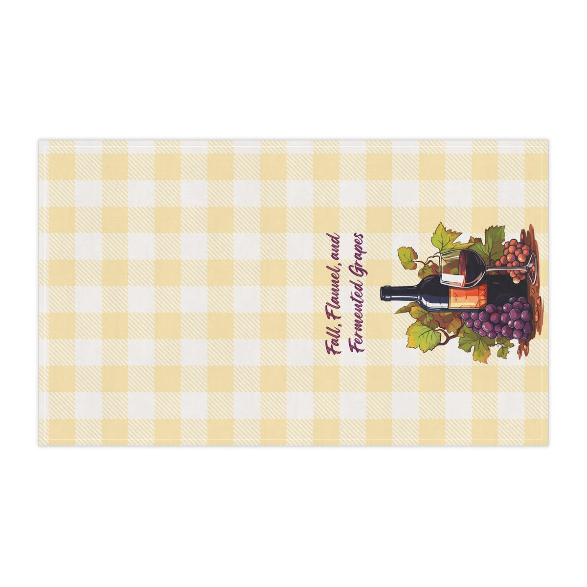 "Fall, Flannel and Fermented Grapes" Autumn Wine-Themed Tea Towels, Rustic Kitchen Decor, Festive Gift for Wine Lovers, Seasonal Home Accent, Fall Cooking Essentials