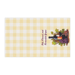 "Fall, Flannel and Fermented Grapes" Autumn Wine-Themed Tea Towels, Rustic Kitchen Decor, Festive Gift for Wine Lovers, Seasonal Home Accent, Fall Cooking Essentials