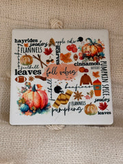 Fall Vibes Ceramic Coaster