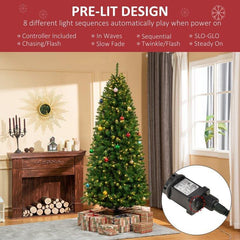Cashmere Christmas Tree with Color Changing LED Lights, Pre-Lit Pine Tree, 8 Light Sequences