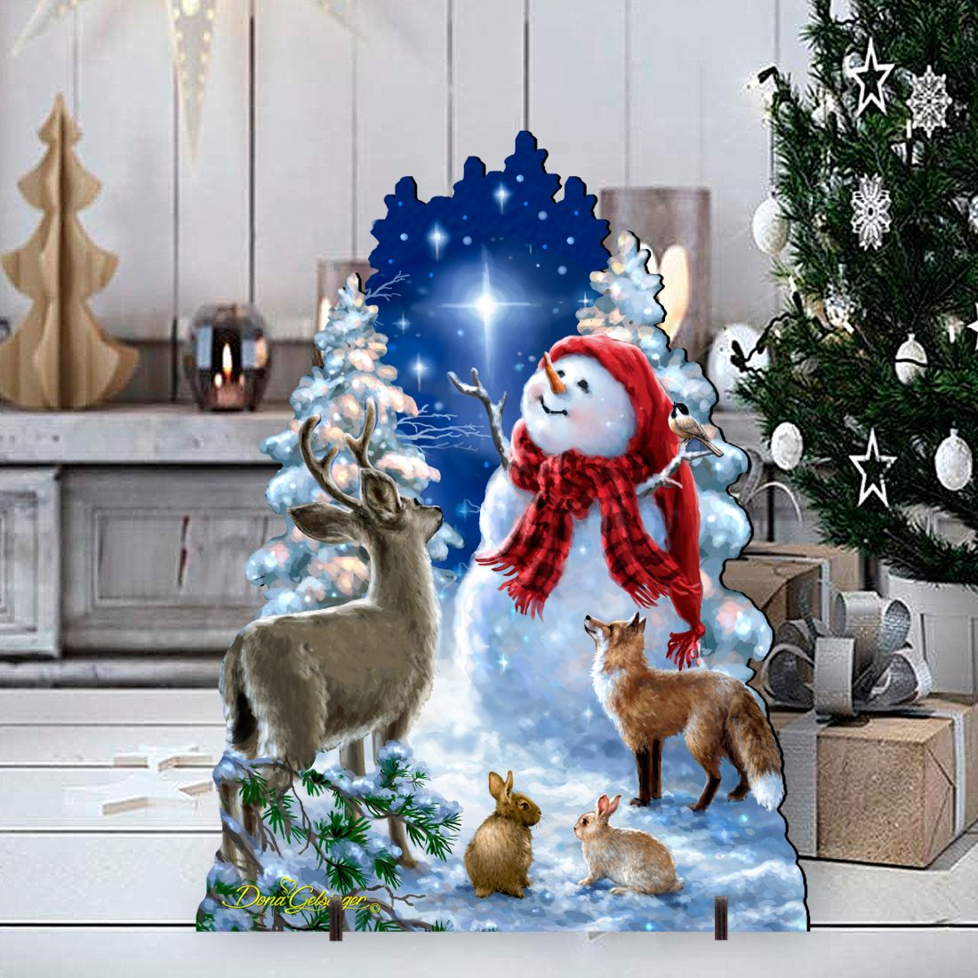 Heaven Wildlife Snowman Frosty Friends Outdoor by D. Gelsinger - Christmas Decor - 8461049F-1801