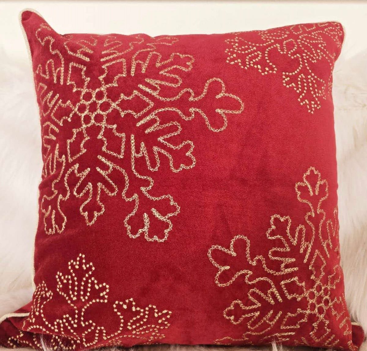 Red Velvet Holiday Throw Pillow - 20x20