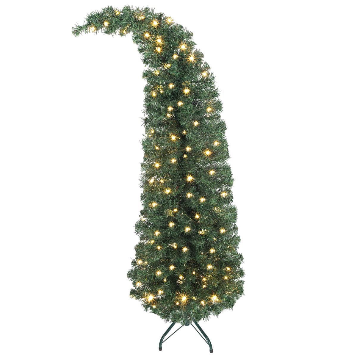 Prelit Whimsical Christmas Tree with 100 LED Lights - 5 ft, Slim PVC