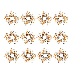 Fall Leaves Wreath, Botanicals Decor For Harvest Festival Fall Festival & Thanksgiving Table Decorations (Set of 12) - Orange Multi