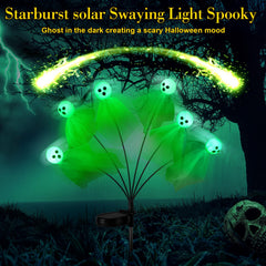 VIHOSE 6 Pack 36 LED Green Solar Halloween Ghost Pathway Lights Outdoor