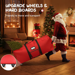 Mrrihand Christmas Tree Storage Bag Heavy-Duty 600D Oxford Red 7.5Ft