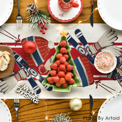 Artoid Mode Christmas Ski Gear Table Runner, 13 x 72 Inch