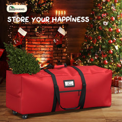 Mrrihand Christmas Tree Storage Bag Heavy-Duty 600D Oxford Red 7.5Ft
