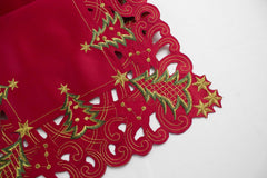Fennco Styles Pandora Collection Holiday Christmas Tree Table Linens