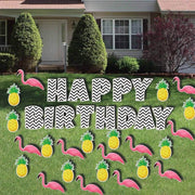 Happy Birthday Flamingo & Pineapple Party Yard Decorations