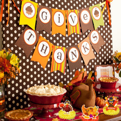 Qpout 9-Piece Thanksgiving Fall Party Table Centerpiece Decorations
