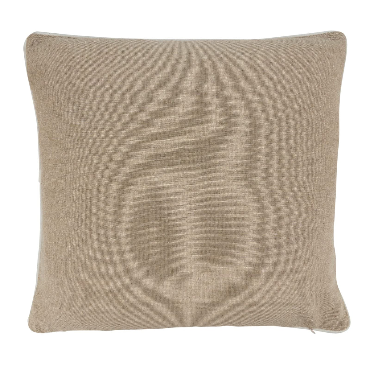 Fennco Styles Hand Beaded & Embroidered Reindeer Cotton Decorative Throw Pillow 18" W x 18" L – Natural Holiday Cushion for Home, Couch, Sofa, Bedroom, Office, Christmas Décor and Special Occasion