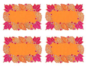 Fennco Styles Embroidered Sequin Autumn Leaves Table Runner 16" W X 33" L - Terracotta Harvest Foliage Table Cover for Thanksgiving, Holiday, Banquets, Special Occasion