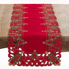 Fennco Styles Pandora Collection Holiday Christmas Tree Table Linens
