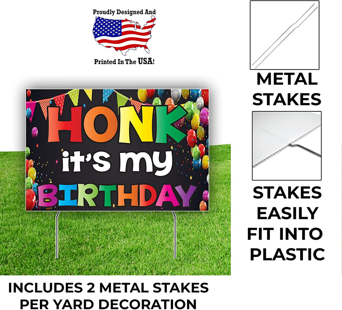 Honk It's My Birthday Yard Sign Set of 4