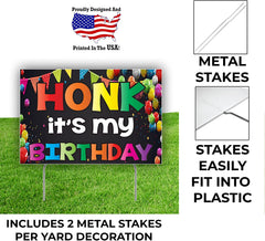 Honk It's My Birthday Yard Sign Set of 4