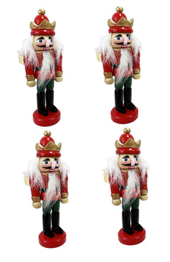 Fennco Styles Handmade Wooden Nutcracker Decorative Napkin Rings, Set of 4 - Festive Soldier Napkin Holders for Dining Table, Christmas, Holidays Décor and Special Occasions
