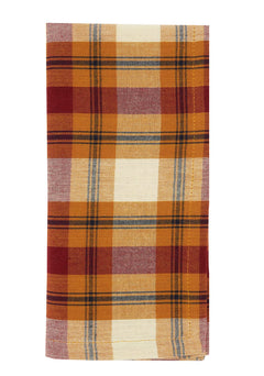 Fennco Styles Harvest Plaid Design 100% Cotton Tablecloth 70" W x 70" L - Autumn Rust Table Cover for Home, Dining Table Decor, Banquet, Thanksgiving and Special Event
