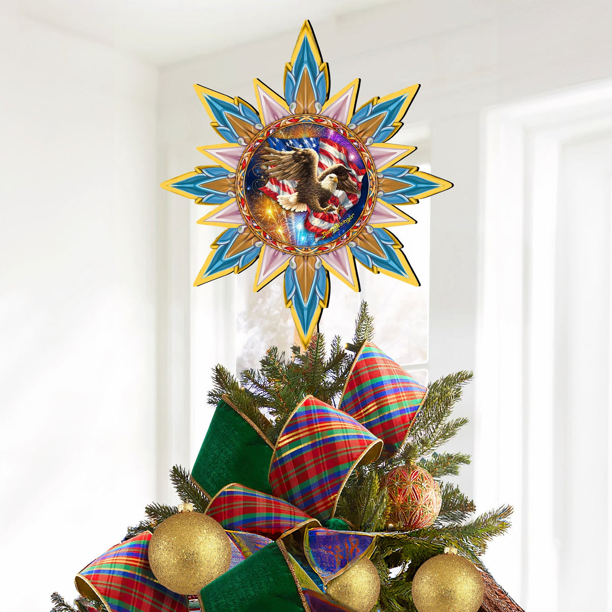 American Patriotic Eagle Tree Topper Wooden Decor -Patriotic Holiday Decor