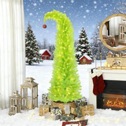 84 Inch Whimsical Christmas Tree with Pre-Lit LED Lights - Green