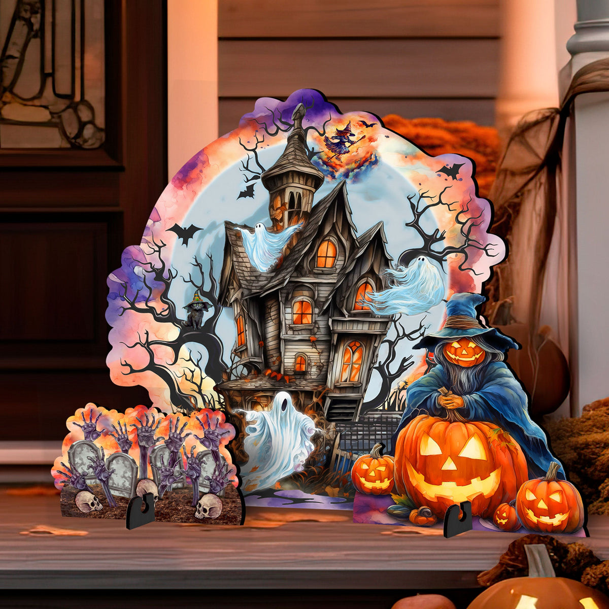 Halloween Haunted House Set of 3 Outdoor Décor Yard Décor by G. Debrekht - Halloween Décor