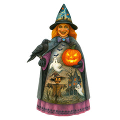 Halloween Witch Door Hanger – Handcrafted Wooden Door Decor by G. DeBrekht – 8652834H