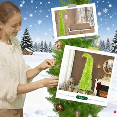 84 Inch Whimsical Christmas Tree with Pre-Lit LED Lights - Green