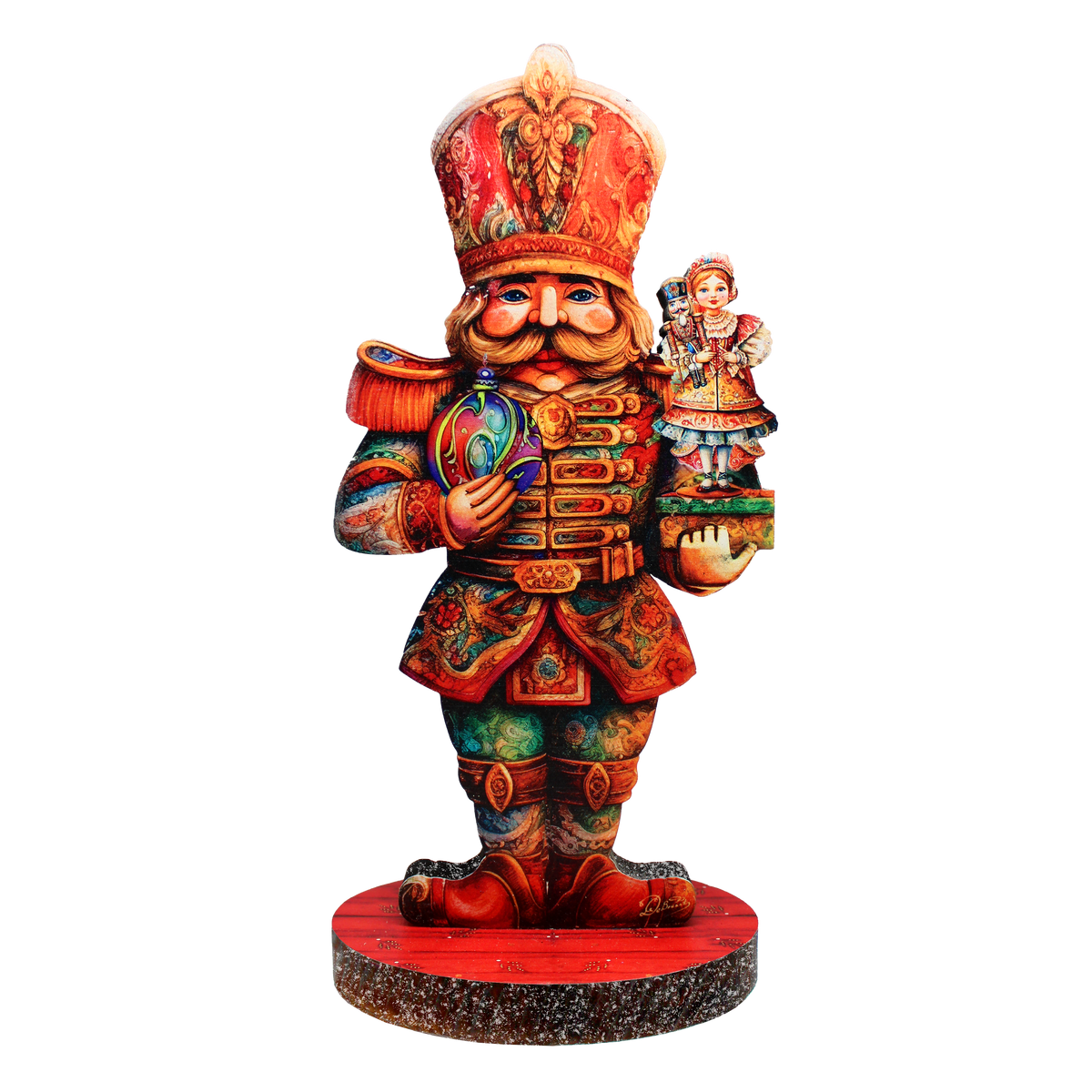 Enchanting Clara and Nutcracker Prince Limited Edition Wooden Figurine by G. Debrekht - Centerpiece for Christmas Decor - 89316