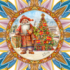 Spanish-inspired Santa Tree Topper Wooden Décor by G. Debrekht  - Santa Snowman Décor - 89524