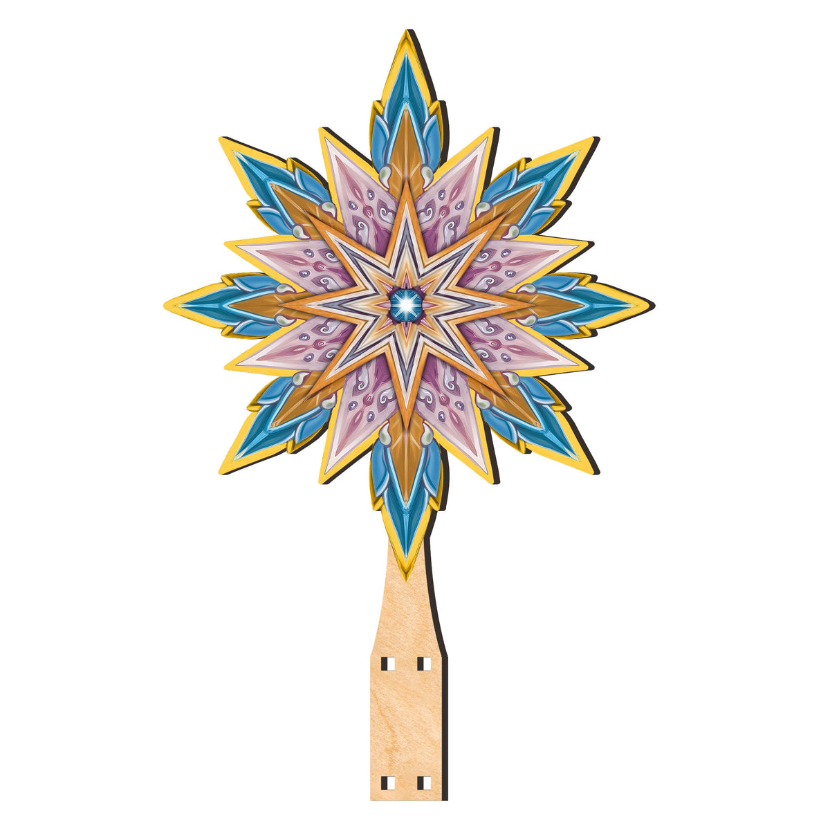 Spanish-inspired Santa Tree Topper Wooden Décor by G. Debrekht  - Santa Snowman Décor - 89524