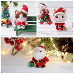 Santa Shiba Inu Cat and Bunny Christmas Needle Felting Kit by Wizardi F07N8-Z-06