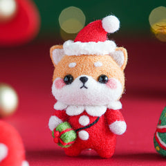 Santa Suit Shiba Inu Needle Felting Kit by Wizardi F07N8-W151
