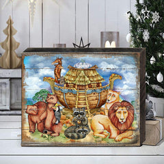 Noah's Ark Wooden Wall Art by G. DeBrekht - Nativity Holiday Decor - 8173521B