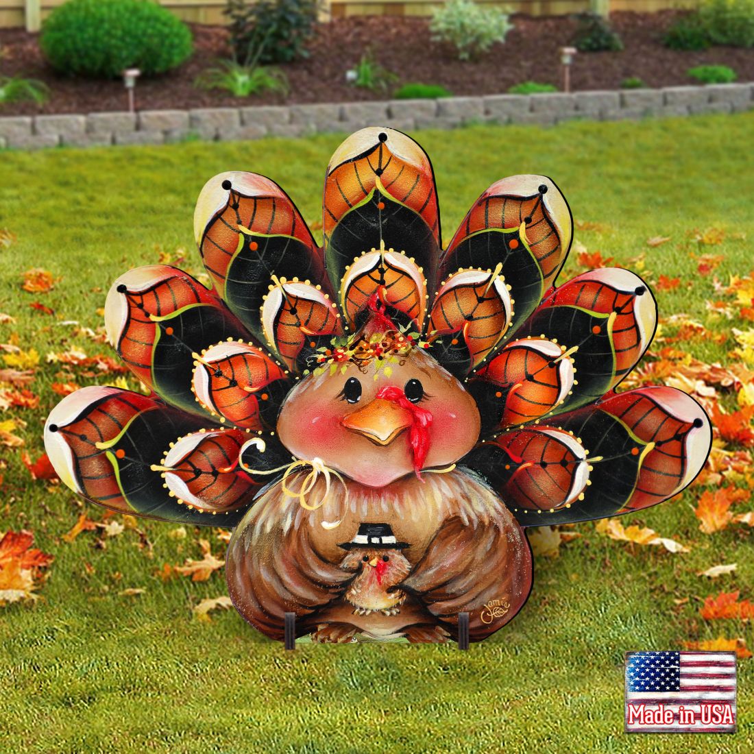 Be Thankful Turkey Sitter Halloween Outdoor Decor by Jamie Mills-Price - Thanksgiving and Halloween Decoration