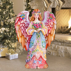 Pink Floral Angel Outdoor Decor by G. Debrekht - Nativity Holiday Decor - 8611023F