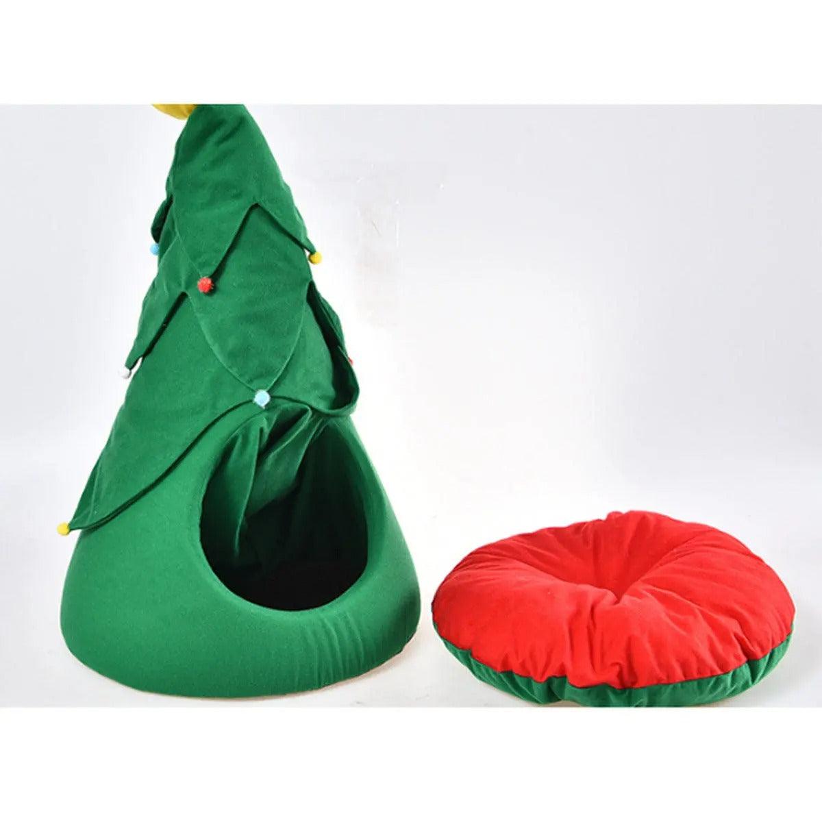 Christmas Tree & Reindeer Cozy Pet Cave