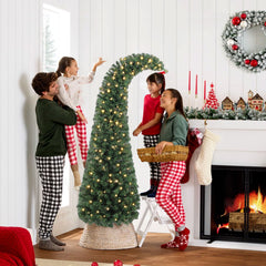 6 ft Prelit Whimsical Christmas Tree with 200 Lights - Bent Top