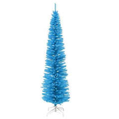 7.5 ft Light Blue Slim Artificial Pine Christmas Tree